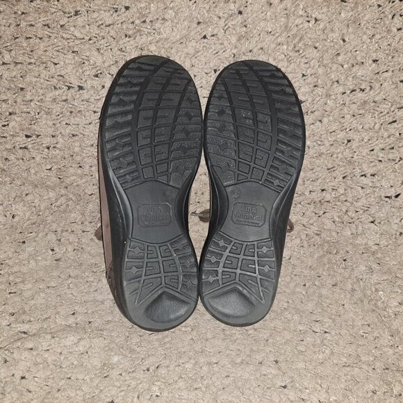 FINN COMFORT-Bexley-Brown Nubuck-Leaf Pattern/Zip Accents-Sz 6.5UK/9US-Excellent - Picture 8 of 8